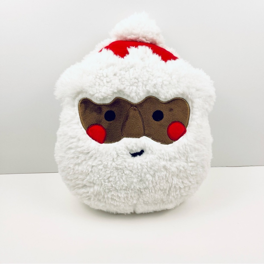 Wondershop Black Santa Claus Throw Pillow 11x 14 White Beard Red Hat Christmas